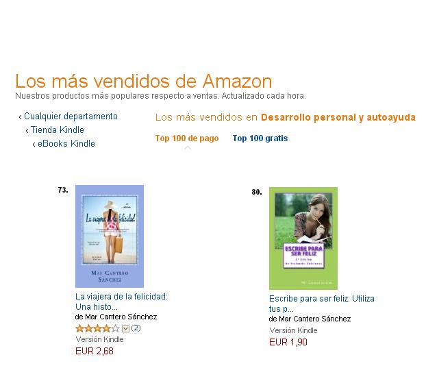 Dos de mis libros entre los 100 más vendidos de Amazon