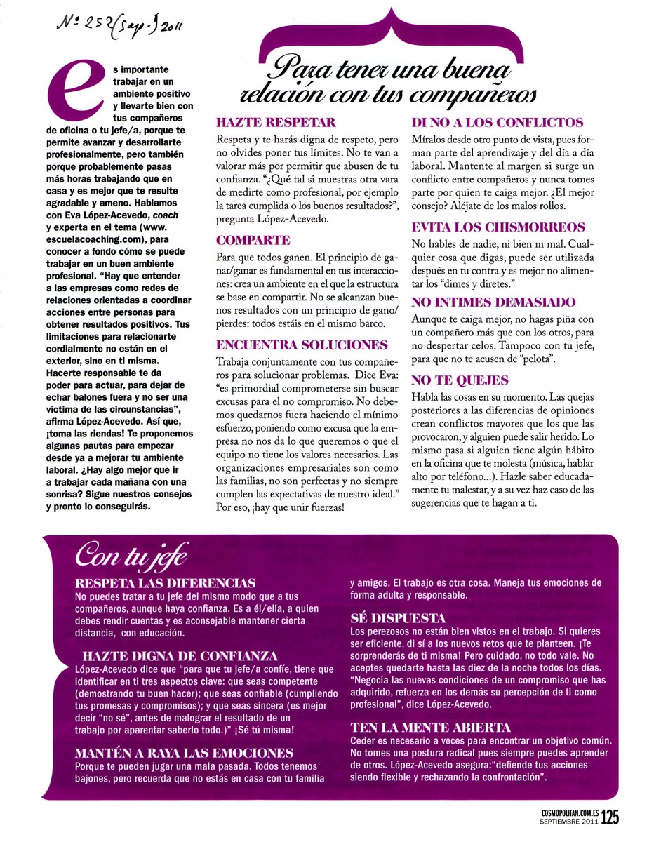 Relaciones en el trabajo, pag 2, Cosmopolitan, Mar Cantero Sánchez, www.marcanterosanchez.com