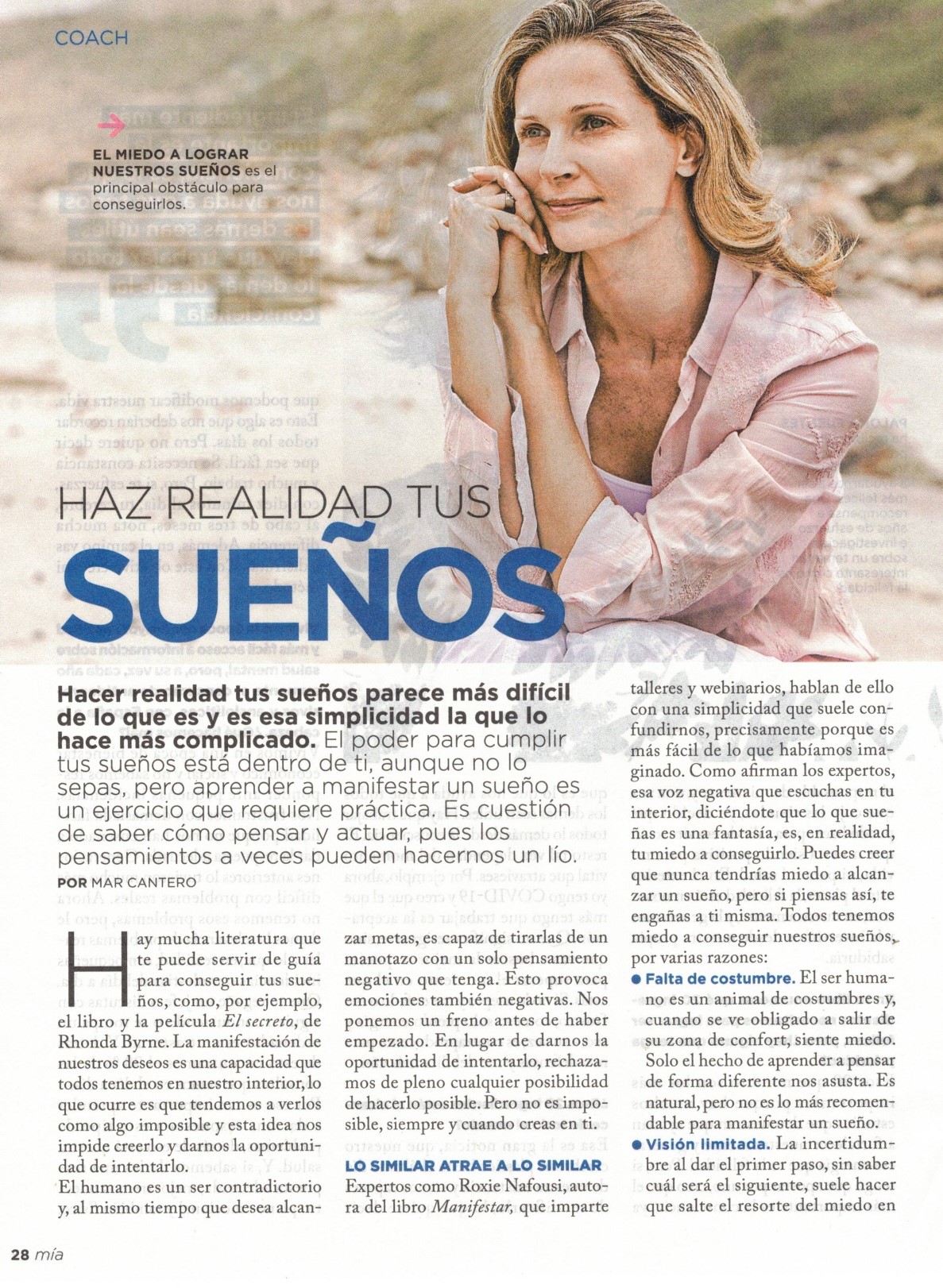 Mar Cantero, Meditar es fácil, pag 1, Mar Cantero, revista Mía, www.marcantero.com